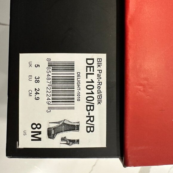 Pleaser heels, Women's 8M, NWT, Patent Black Red lace, booties, womens shoes - Picture 2 of 6